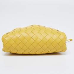 Pre Owned Bottega Veneta Yellow Intrecciato Leather Pouch