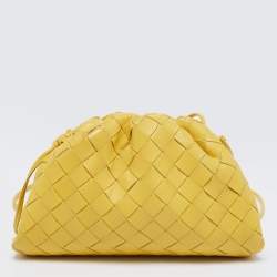 Pre Owned Bottega Veneta Yellow Intrecciato Leather Pouch