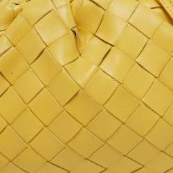 Pre Owned Bottega Veneta Yellow Intrecciato Leather Pouch