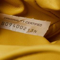 Pre Owned Bottega Veneta Yellow Intrecciato Leather Pouch