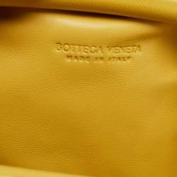 Pre Owned Bottega Veneta Yellow Intrecciato Leather Pouch