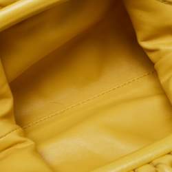 Pre Owned Bottega Veneta Yellow Intrecciato Leather Pouch