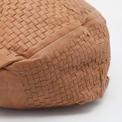 Pre Owned Bottega Veneta Beige Intrecciato Leather Aquilone Fortune Cookie Hobo