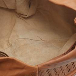 Pre Owned Bottega Veneta Beige Intrecciato Leather Aquilone Fortune Cookie Hobo