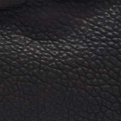 Pre Owned Bottega Veneta Black Textured Leather Chain Shoulder Bag