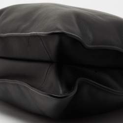 Pre Owned Bottega Veneta Black Intrecciato Leather Middle Zip Briefcase