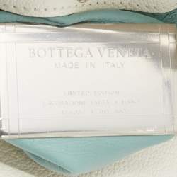 Pre Owned Bottega Veneta White Intrecciato Leather Top Handle Bag