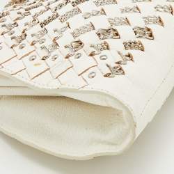 Pre Owned Bottega Veneta White Intrecciato Leather Top Handle Bag