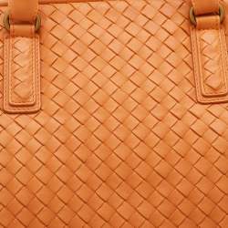Pre Owned Bottega Veneta Tan Intrecciato Leather Satchel