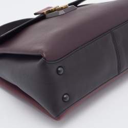 Pre Owned Bottega Veneta Tricolor Leather Small Piazza Bag