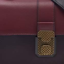 Pre Owned Bottega Veneta Tricolor Leather Small Piazza Bag