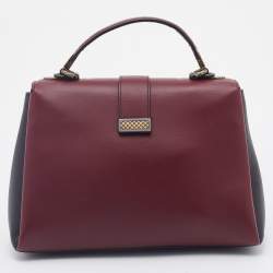 Pre Owned Bottega Veneta Tricolor Leather Small Piazza Bag