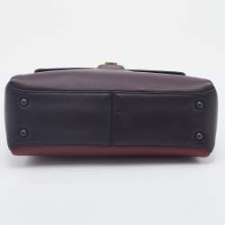 Pre Owned Bottega Veneta Tricolor Leather Small Piazza Bag