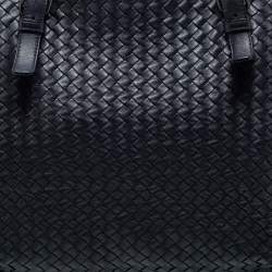 Pre Owned Bottega Veneta Black Intrecciato Leather Tote