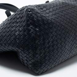 Pre Owned Bottega Veneta Black Intrecciato Leather Tote