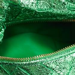 Pre Owned Bottega Veneta Metallic Green Intrecciato Leather Mini BV Jodie Bag