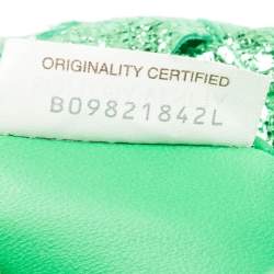 Pre Owned Bottega Veneta Metallic Green Intrecciato Leather Mini BV Jodie Bag