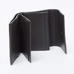 Pre Owned Bottega Veneta Grey Intrecciato Leather Trifold Wallet