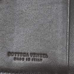 Pre Owned Bottega Veneta Grey Intrecciato Leather Trifold Wallet