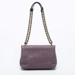 مملوكة مسبقًا Bottega Veneta Purple Intrecciato Leather Olimpia Shoulder Bag