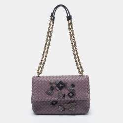مملوكة مسبقًا Bottega Veneta Purple Intrecciato Leather Olimpia Shoulder Bag
