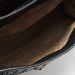 Pre Owned Bottega Veneta Black Intrecciato Leather Medium Roma Tote