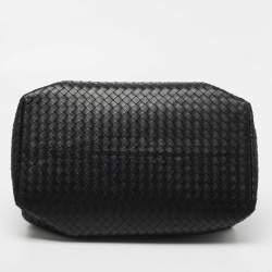 Pre Owned Bottega Veneta Black Intrecciato Leather Medium Roma Tote