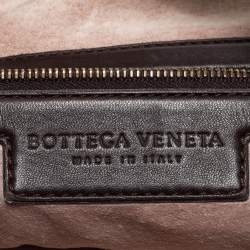 Pre Owned Bottega Veneta Brown Intrecciato Leather Chain Link Hobo