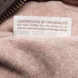 Pre Owned Bottega Veneta Brown Intrecciato Leather Chain Link Hobo