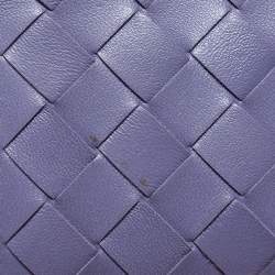 Pre Owned Bottega Veneta Purple Intrecciato Leather Flap Continental Wallet