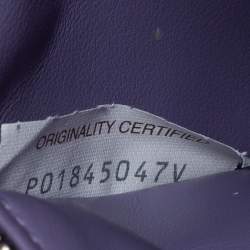 Pre Owned Bottega Veneta Purple Intrecciato Leather Flap Continental Wallet