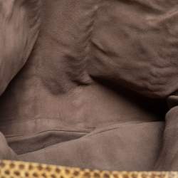 Pre Owned Bottega Veneta Beige Watersnake Double Zip Satchel