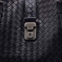 Pre Owned Bottega Veneta Black Intrecciato Leather Roma Tote