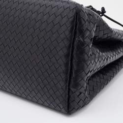Pre Owned Bottega Veneta Black Intrecciato Leather Roma Tote