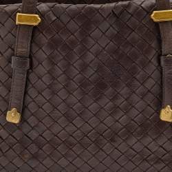 Pre Owned Bottega Veneta Brown Intrecciato Leather Tote