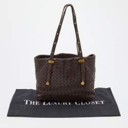 Pre Owned Bottega Veneta Brown Intrecciato Leather Tote