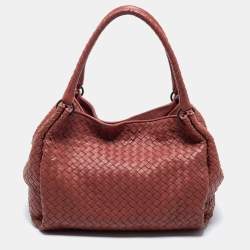 Pre Owned Bottega Veneta Brown Intrecciato Leather Parachute Shoulder Bag