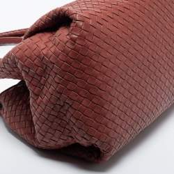 Pre Owned Bottega Veneta Brown Intrecciato Leather Parachute Shoulder Bag