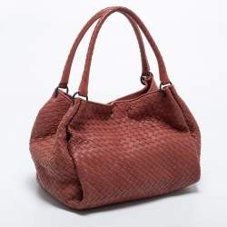 Pre Owned Bottega Veneta Brown Intrecciato Leather Parachute Shoulder Bag