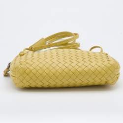 Pre Owned Bottega Veneta Yellow Intrecciato Leather Nodini Shoulder Bag