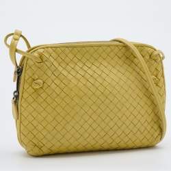 Pre Owned Bottega Veneta Yellow Intrecciato Leather Nodini Shoulder Bag