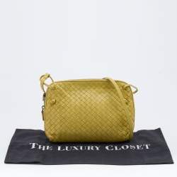 Pre Owned Bottega Veneta Yellow Intrecciato Leather Nodini Shoulder Bag