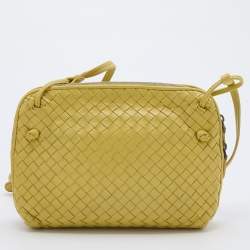 Pre Owned Bottega Veneta Yellow Intrecciato Leather Nodini Shoulder Bag
