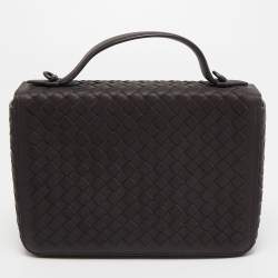 Pre Owned Bottega Veneta Mauve Intrecciato Leather Alumna Top Handle Bag