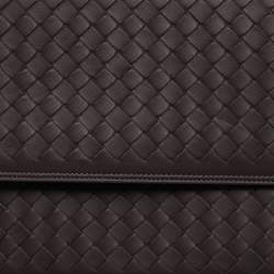 Pre Owned Bottega Veneta Mauve Intrecciato Leather Alumna Top Handle Bag