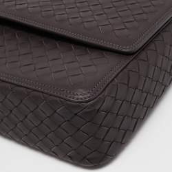 Pre Owned Bottega Veneta Mauve Intrecciato Leather Alumna Top Handle Bag