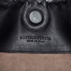 Pre Owned Bottega Veneta Black Intrecciato Leather Duo Shoulder Bag