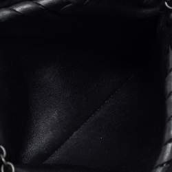 Pre Owned Bottega Veneta Black Intrecciato Leather Duo Shoulder Bag