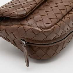 Bottega Veneta Brown Intrecciato Leather Mini Crossbody Bag