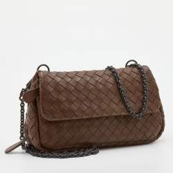 Bottega Veneta Brown Intrecciato Leather Mini Crossbody Bag